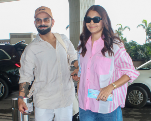 A day after quitting Test cricket, Virat Kohli visits Vrindavan with his wife Anushka