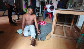 Man chained