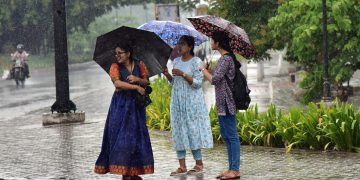 Pre- monsoon rain at Bhubaneswar on Friday
