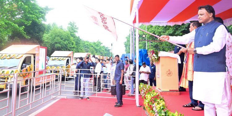 On BJP govt's first anniversary, Odisha CM flags off vehicles to aware people of welfare schemes