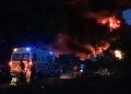 Four wagons gutted in major fire on diesel-laden goods train