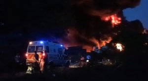 Four wagons gutted in major fire on diesel-laden goods train