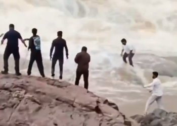 Watch video Odisha YouTuber swept away