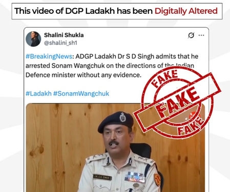 PIB debunks deepfake video of Ladakh DGP on Wangchuk arrest