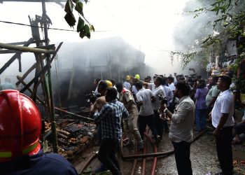 Massive fire guts 20 shops in Bhubaneswar's Unit-1 market