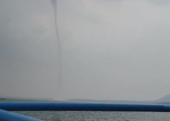 Watch: Rare ‘elephant trunk’ tornado appears over Chilika Lake, goes viral
