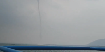 Watch: Rare ‘elephant trunk’ tornado appears over Chilika Lake, goes viral