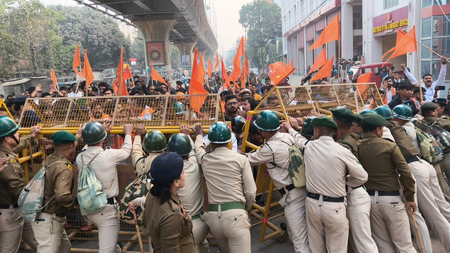 VHP, Bajrang Dal protest in Tripura over attacks on Hindus in Bangladesh