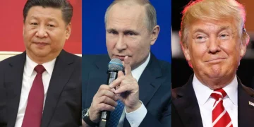 Xi Jinping, Vladimir Putin and Donald Trump