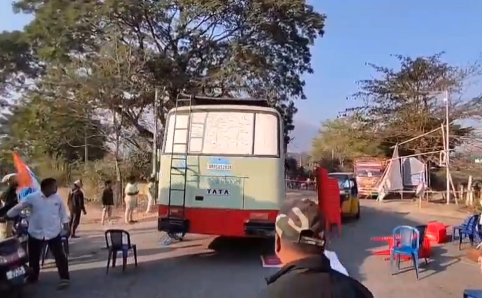 Close shave for protesters as police bus suffers brake failure during stir