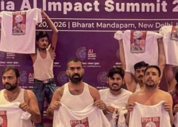 Congress protest in AI Impact Summit