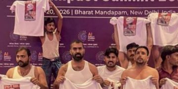 Congress protest in AI Impact Summit