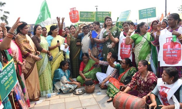 BJD protests over rising LPG