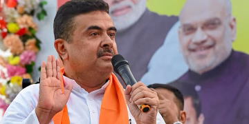 Suvendu Adhikari mocks TMC’s ‘Pushpa’ at Falta roadshow, promises jobs to victims