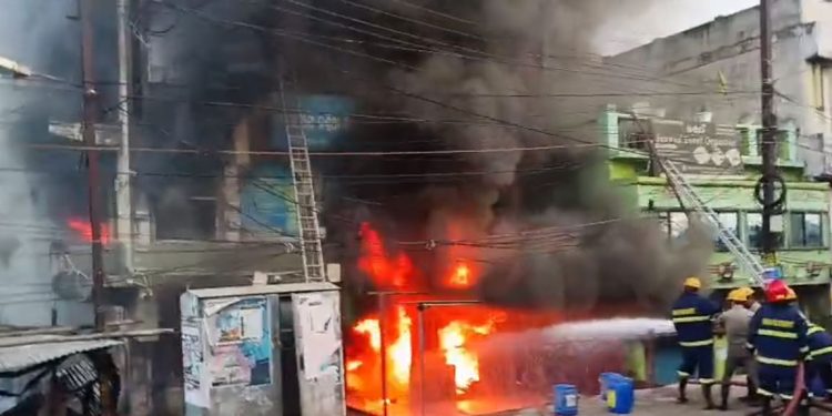 Cuttack-Fish market fire