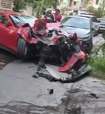 Ferrari crashes