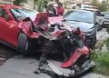 Ferrari crashes