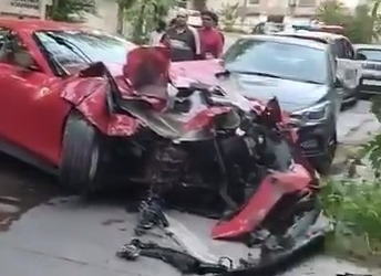 Ferrari crashes