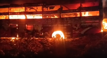 Eight dead, 24 injured in Rajasthan as bus catches fire after Delhi-Mumbai Expressway crash