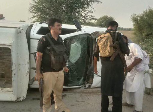 Three security personnel injured in gun attack on police vehicle in Pakistan