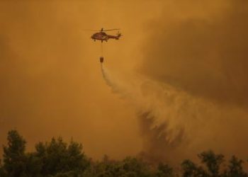 Firefighting helicopters collide