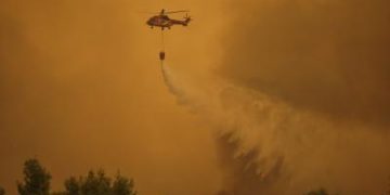 Firefighting helicopters collide