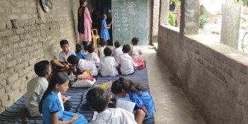 Mohanpada primary school: Students take classes on verandah of villager’s house as building crumbles