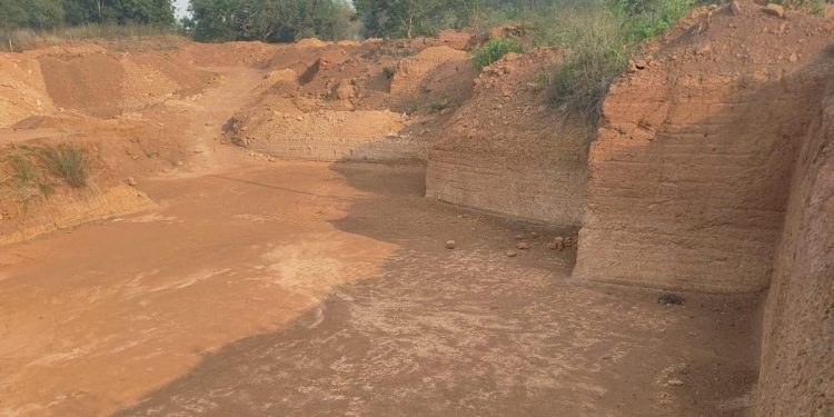 illegal laterite mining