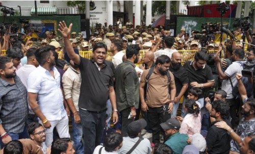 Security stepped up outside Parliament Street police station after Bhardwaj detention