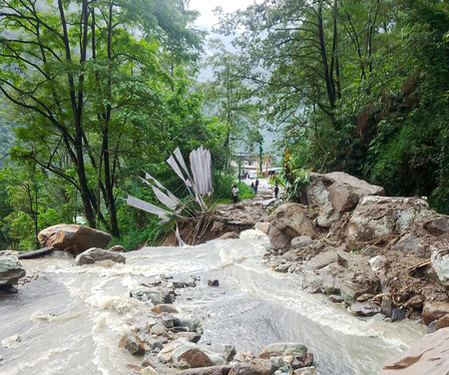 Heavy rain triggers landslides