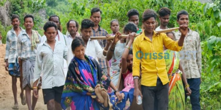 Odisha woman carried 10 km