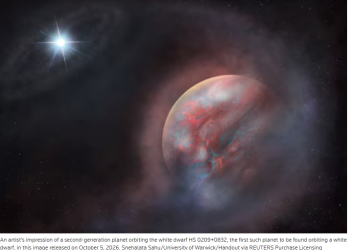 A planet born from the ashes of a dead star